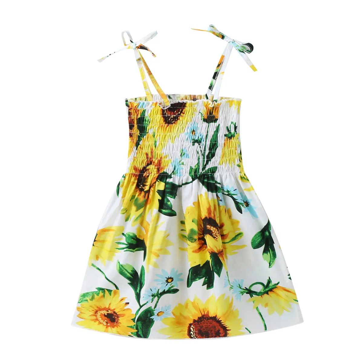 IHJ120 Новая летняя повседневная юбка для маленьких девочек детское платье на бретельках с подсолнухом
