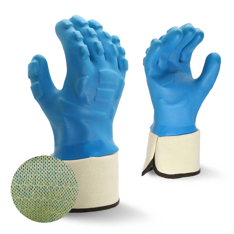 ENTE SAFETY good quality waterproof blue pvc heavy duty glove for construction job