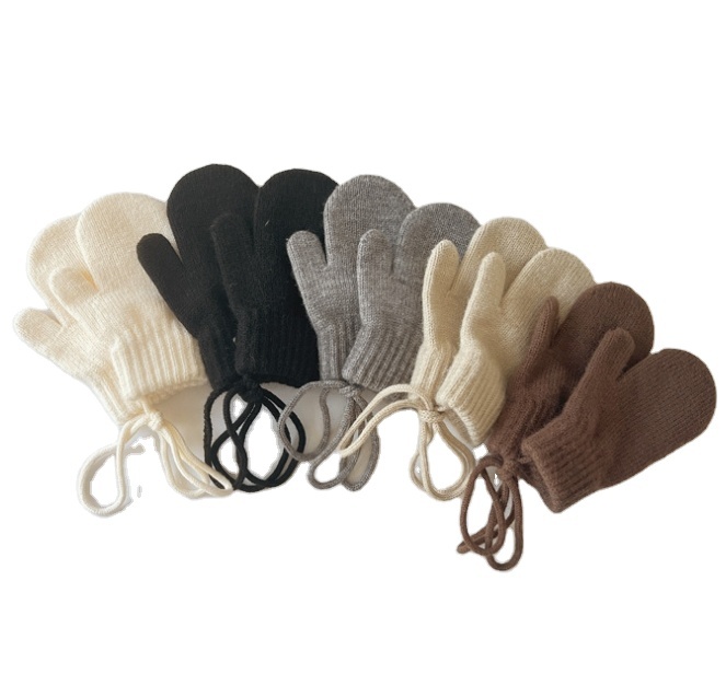 Winter Warm Kids Knit Gloves Toddler Stretch Mittens Winter Unisex Baby Knitted Gloves Mittens for Little Girls Boys