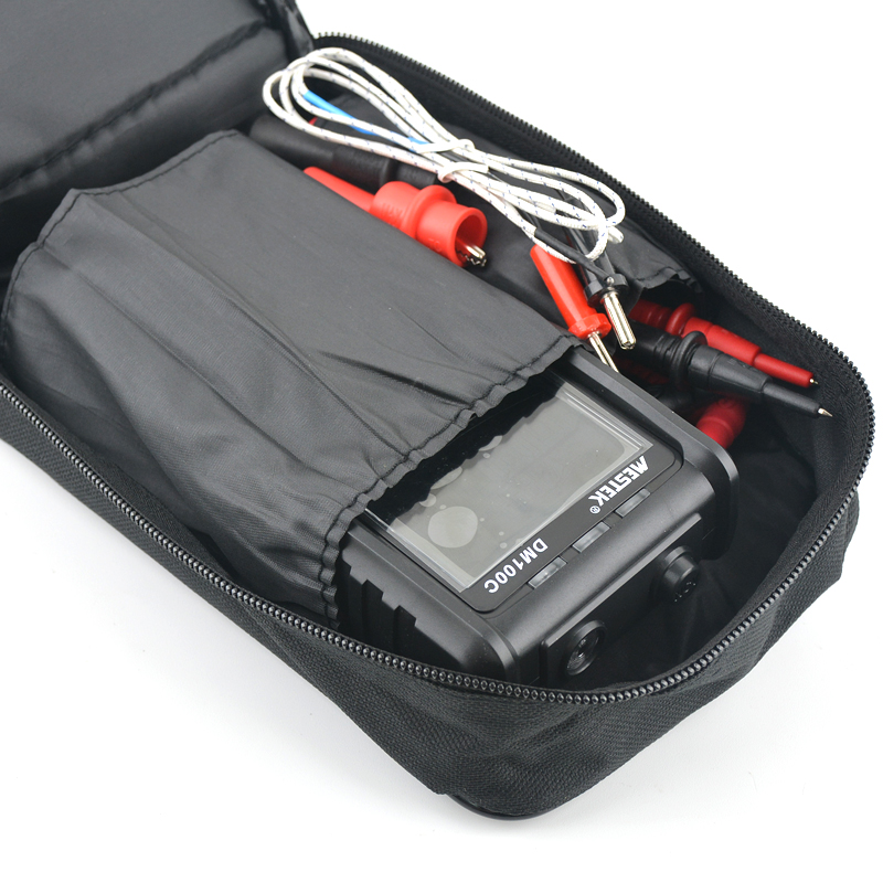Protable Zipper Bag Multimeter Dustproof and waterproof Tool Bag For DM100 Multimeter Large Capacity Tool Black Large Bag