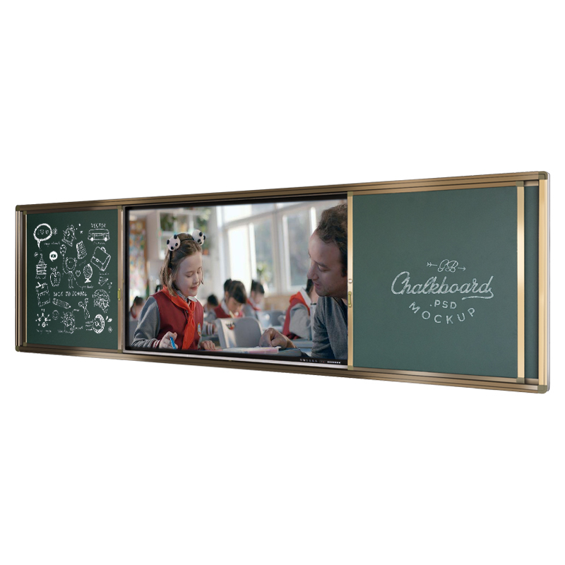 push pull teaching blackboard chalk writing board magnetic green black white board