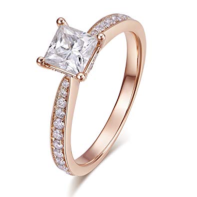 XingYue 18K 14K 9K золото и 925 серебро Принцесса Форма муассанит обручальное кольцо