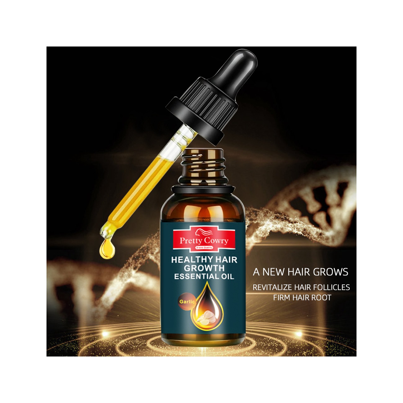 Pretty Cowry 100% Organic Moroccan Argan Oil Moisturizing Repairing Garlic Hair Care Oil