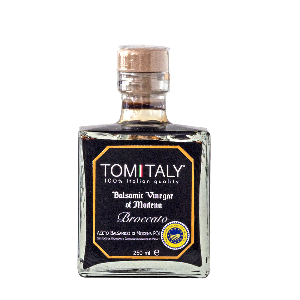 TOMITALY BALSAMIC VINEGAR "Broccato" - 100% Made in Italy - Premium Quality - 250ml- IGP Certificate.