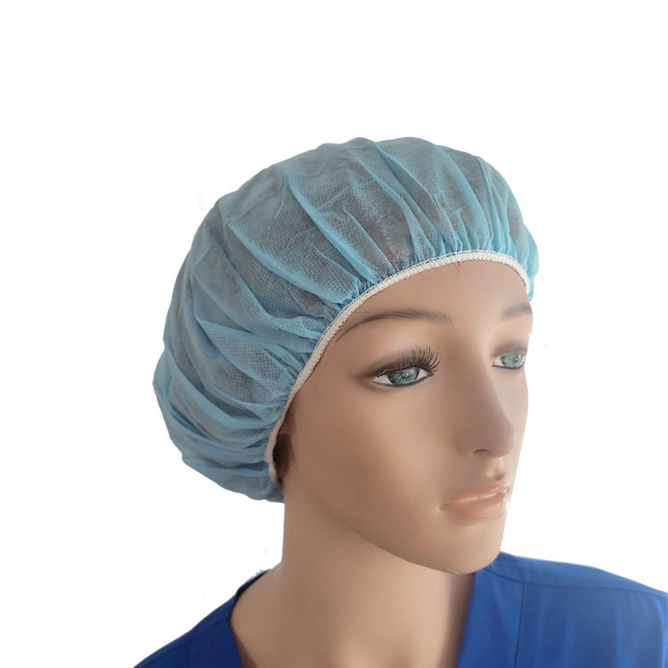Оптовая PP нетканые одноразовые голубые bouffant cap