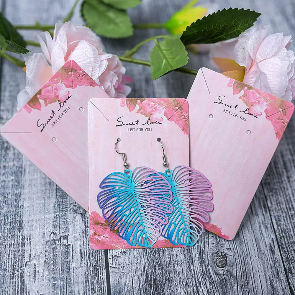 Fashion Customized Printing Colorful Logo Handmade Jewelry Display Card Necklace Earring Coated Paper Card Tag