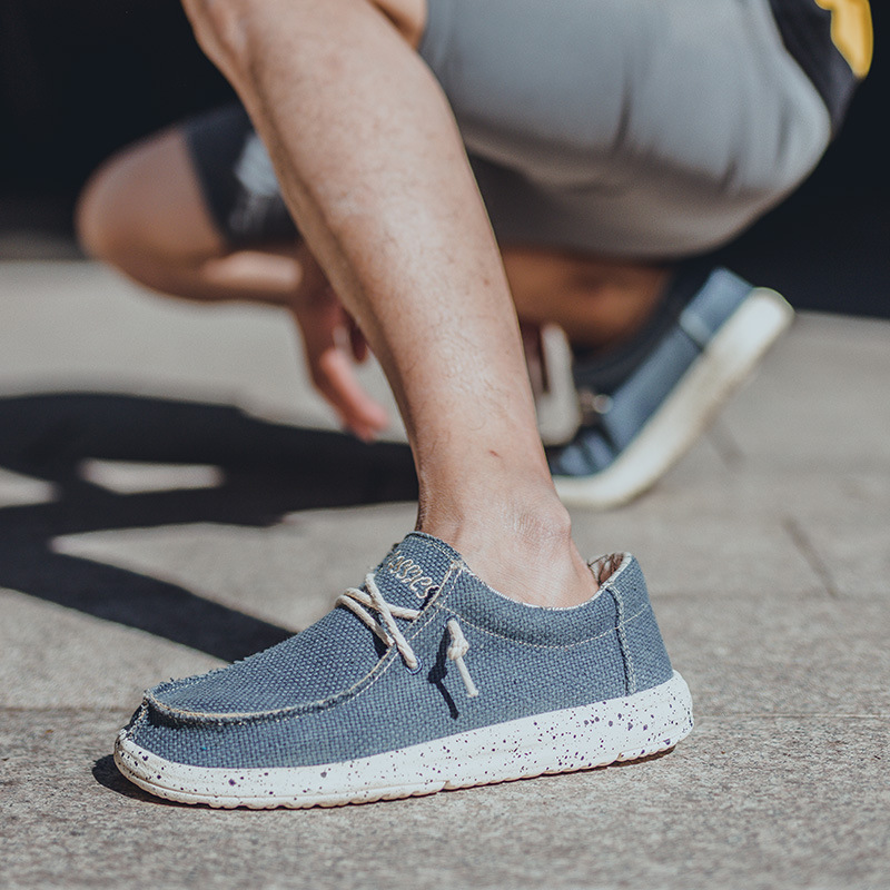 New Design Breathable Loafer Canvas Slip On Shoes Mens Sneakers