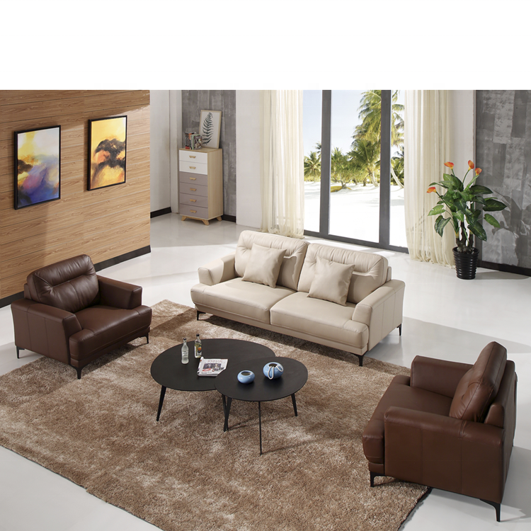 luxury furniture sofa sets sectional 3 2 1 seater library furniture home leather sofa classic sofa set cream brown black