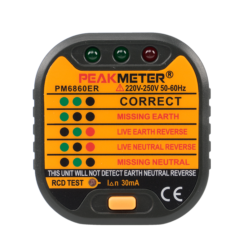 Портативный Британский Стандартный тестер розеток 230 в UK RCD PM6860ER