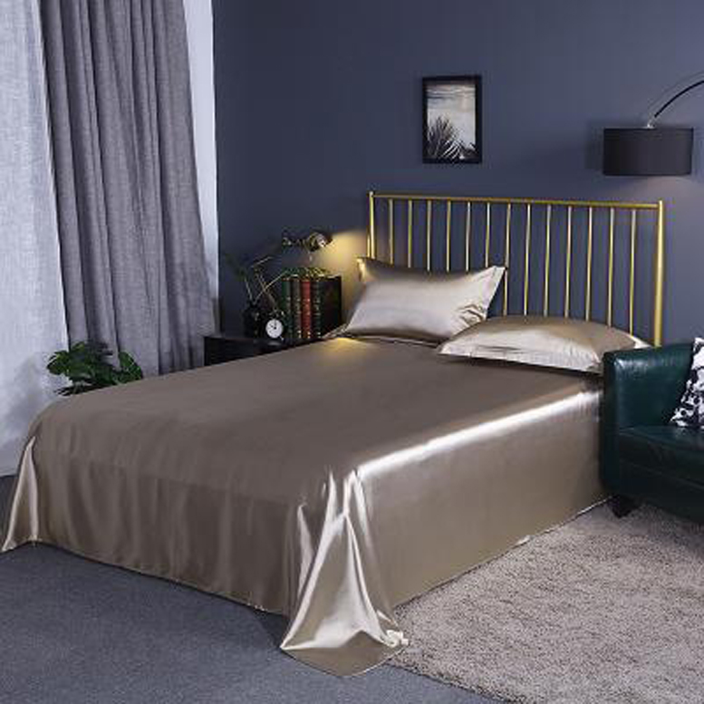 Роскошные King Size 4 шт. шелковистая атласная ткань простыни постельное белье