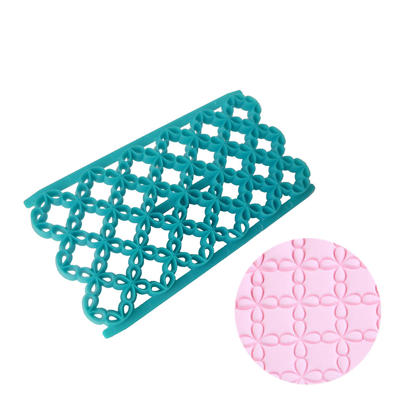 Grass Flowers Pattern Plastic Embosser Cutter Fondant Biscuits Cookies Cutter Mold Kitchen Tools