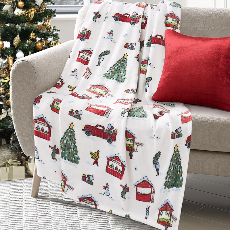 Comforter Blanket Thick Washing Machine Celebrate Fleece Christmas Throw Blanket