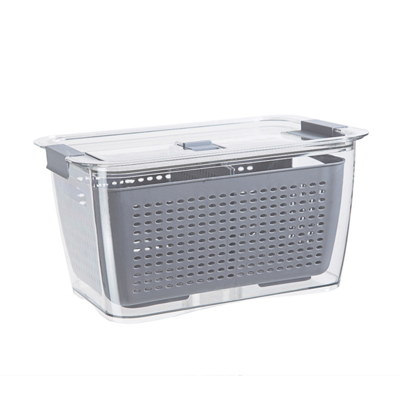 Wholesale Food Drain Basket Storage Box Fruit And Vegetable Drain Storage Drain Box Refrigerator For New Zealand