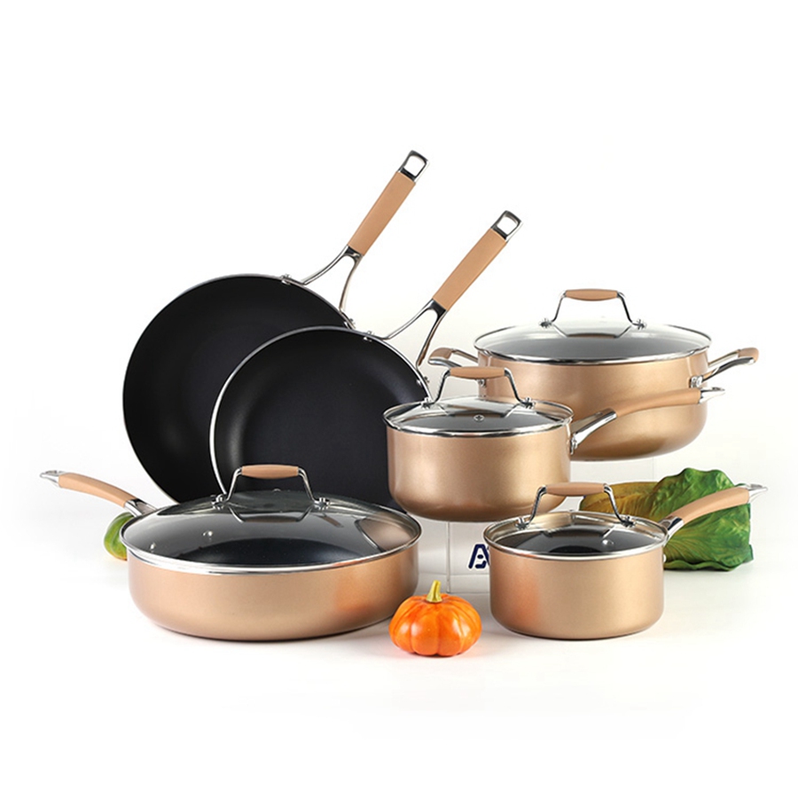 Axa-Wholesale high quality kitchenware nons tick casseroles pots and pans aluminum nonstick cookware sets