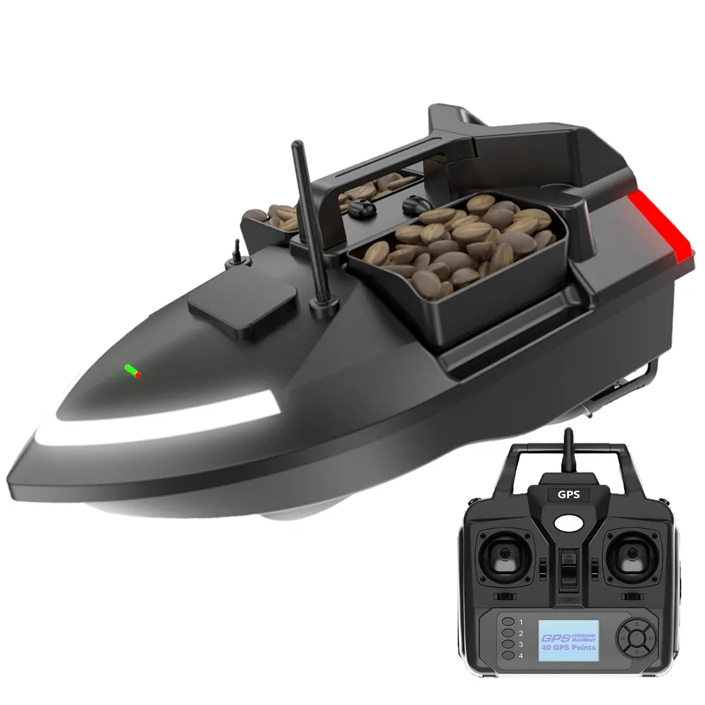 Flytec V020 High Speed GPS RC Bait Boat Intelligent 40 Positioning Points Fishing Bait Boat With LED Light