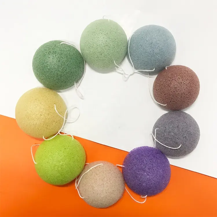 Yalina Wholesale 100% natural organic facial and shower japan konjac sponge for face cleansing with different shape and colors