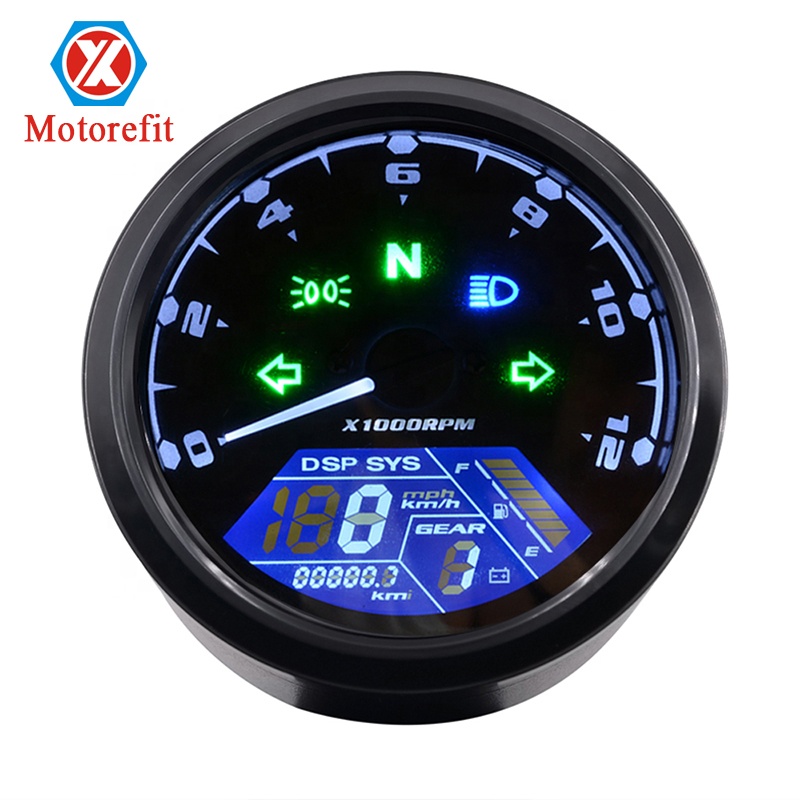 Motorefit мотоцикл панель Спидометр ночное видение циферблат одометр светодиодный Многофункциональный цифровой индикатор Тахометр топливный счетчик