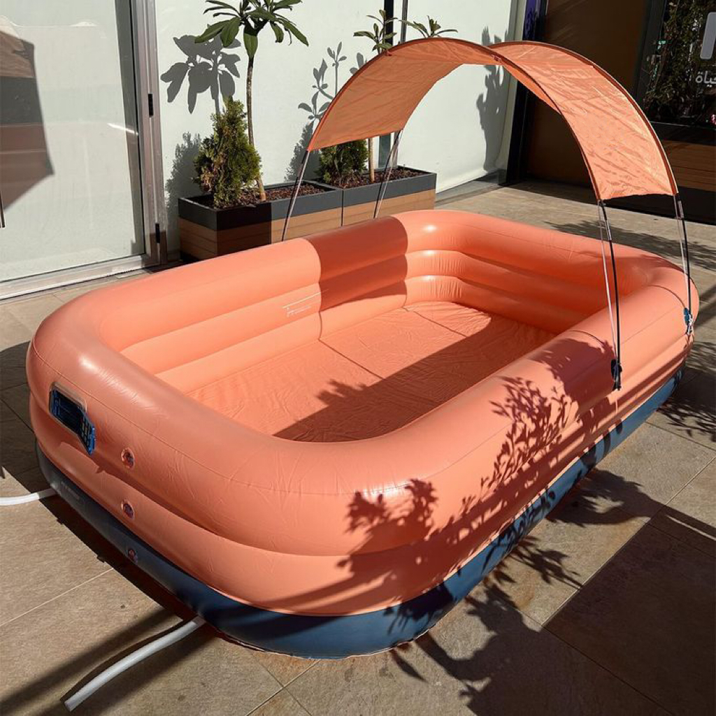 2024 New Design Thickened Children's Inflatable Swimming Pool Family air Cushion Bathtub With Sunshade