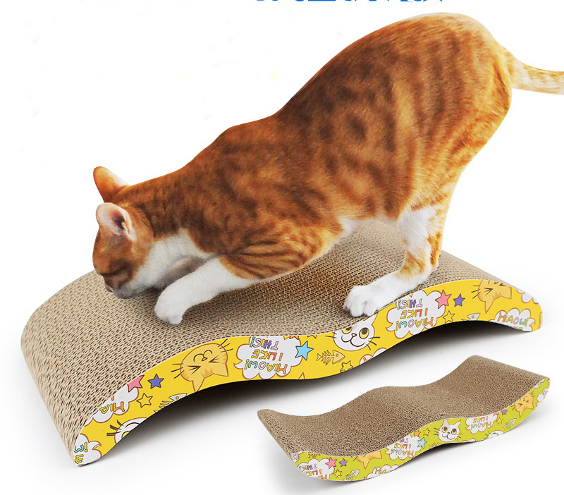 Cat Scratcher Cardboard Kitten Scratch Pad with Premium Textures Design Durable Cat Scratching Pad Reversible Cat Training