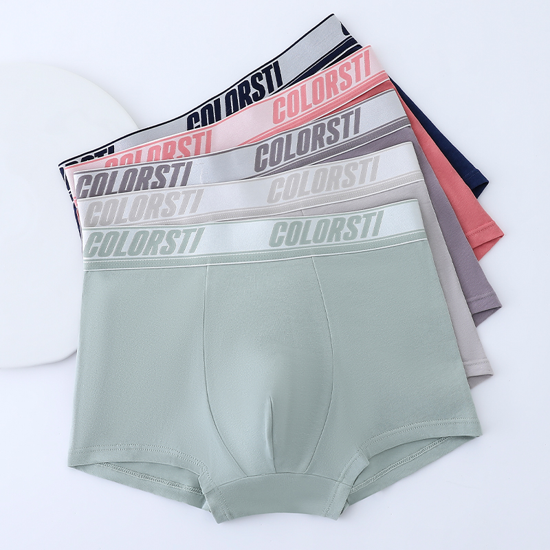 Pure Cotton Men's Underwear Comfortable Boxer Shorts Logo Soft Breathable Fashion Letter Boxer Shorts Elastic