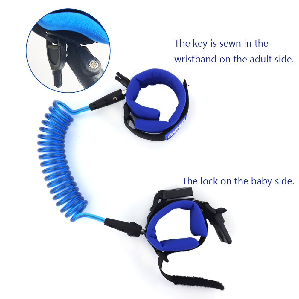 Child 360 rotating blue anti lost wrist link baby safety leash walking hand belt