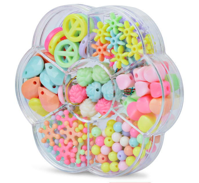 New product Acrylic Children's DIY Beaded for children Educational Toys Handmade Girl Bracelet Small Plum Flower 7-Grid Box