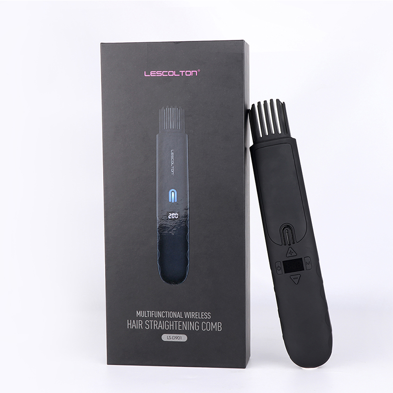 Lescolton Professional 2 in 1 Hair And Beard Styler Modeling Comb Man's Beard Styling Electric Beard Straightener Brush Set