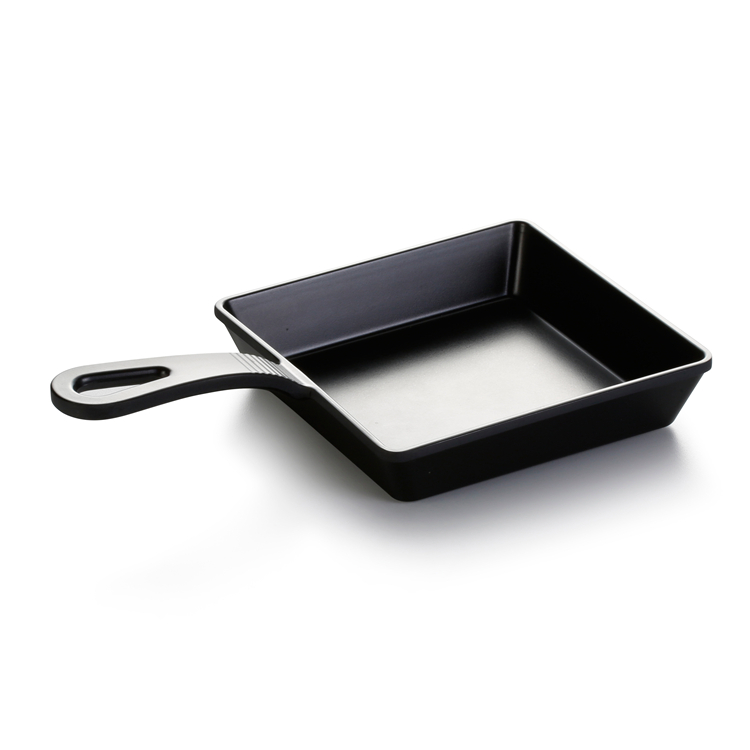 New design matte black square melamine hot pot plate with handle
