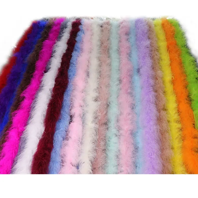 2M Wholesale Multi-Colored Fluffy Turkey marabou boa feather compact for Decoration and Carnival costumes