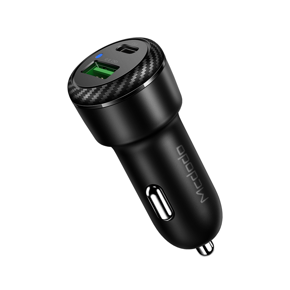 Mcdodo 38 Вт с двумя портами USB Type-C PD 20 Вт USB-A QC3.0 быстрое зарядное устройство для автомобиля