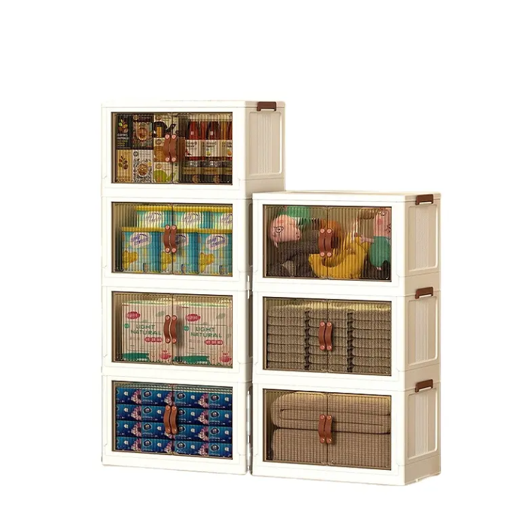 Large capacity home clothes toys folding storage box Transparent visibility Stackable Sealed and dust proof folding storage box