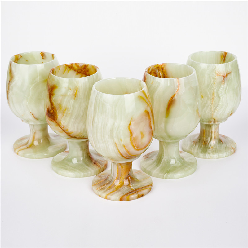 Afghan jade goblet with marble handicraft