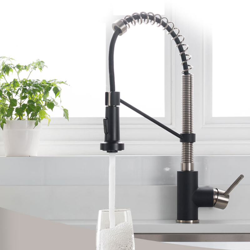 2021 solid brass modern kitchen faucet gold stainless steel 304 water tap kitchen taps brass pull out kitchen mixer sink faucets