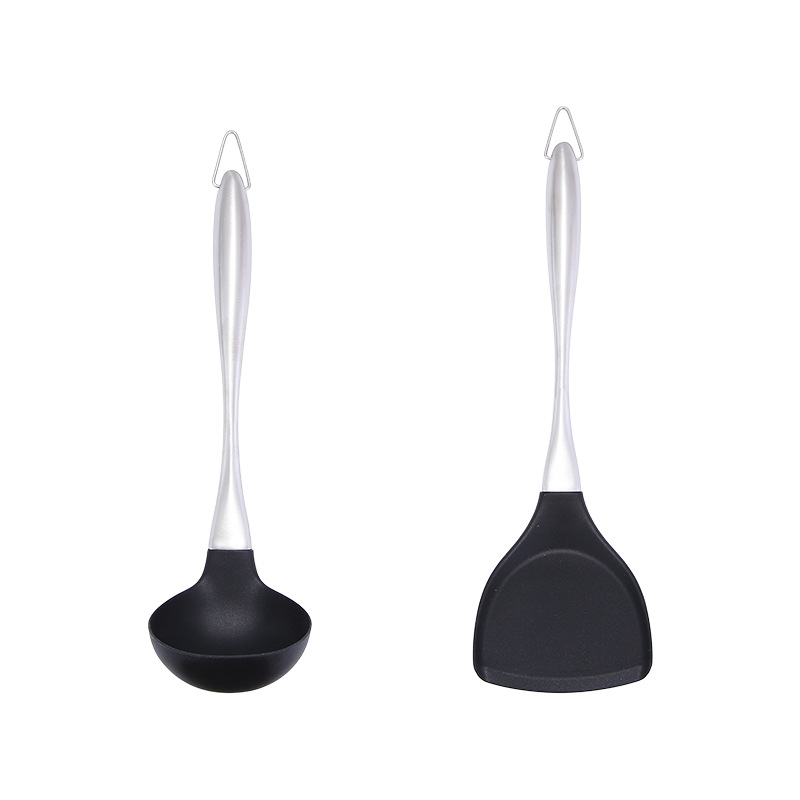 2 Pack Heat Resistant Meat Turner Spatula Stainless Steel Ergonomic Handle Silicone Serving Kitchen Tongs