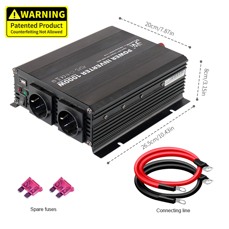 1KW power inverter modified sine wave power converter DC to AC 12v 24v to 110v 220v 94% efficiency truck car home power supply