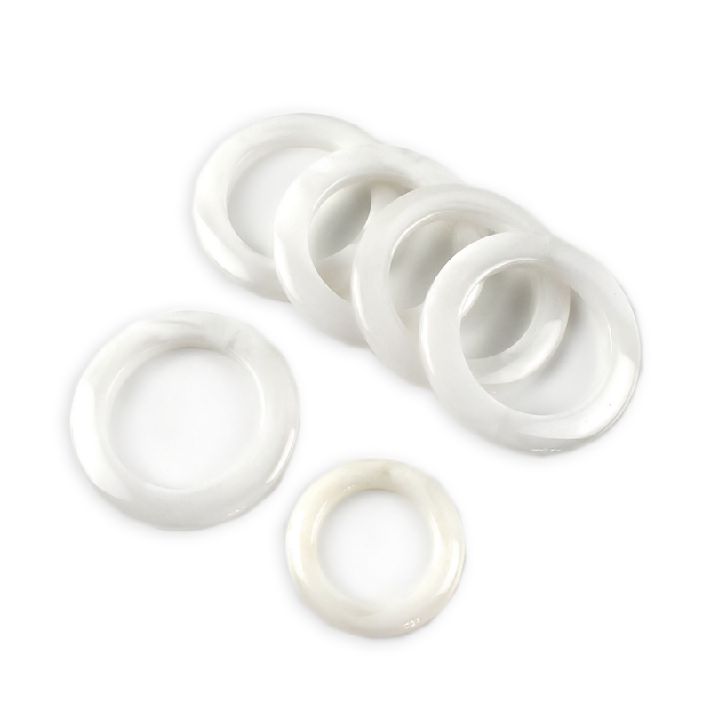 Meetee BF335 23/32mm White Resin Circle Ring Button Clothes Accessories Women's Windbreaker Coat O Ring Resin Buckles