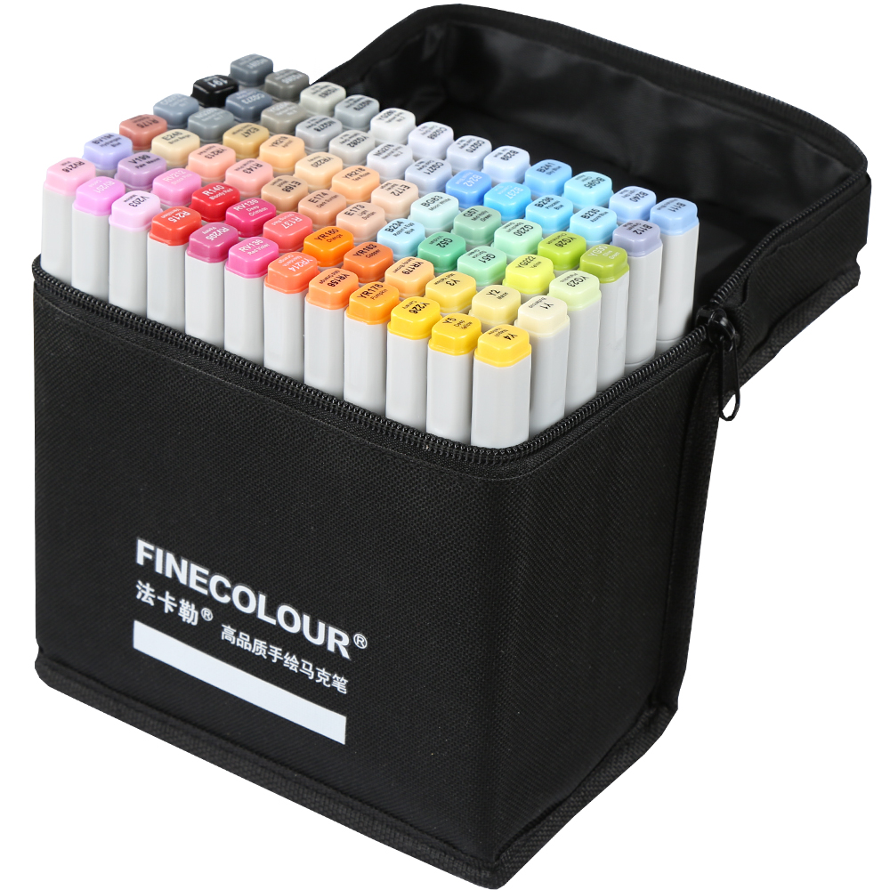 Finecolor единичный выпуск двойной головкой алкоголь масло маркерных ручек, единичный выпуск 60 цветной живописью, студент световой анимации цветовое перо