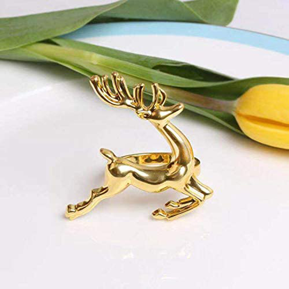 Napkin Rings Alloy Ginkgo Leaf Rose Gold Color For Wedding Decoration Parties Housewarming Gift Family Gatherings