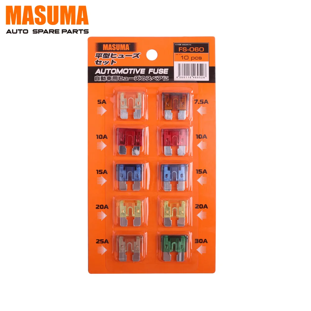 FS-060 50-30A colorful 10 pcs MASUMA Truck Fuses Standard Blade