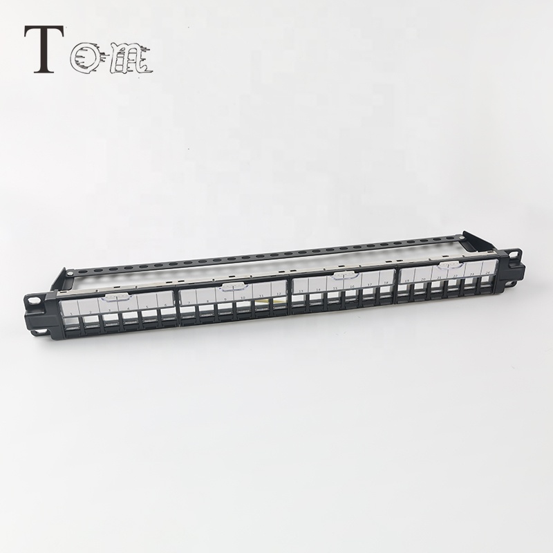 TOM-P-09 Beast Распродажа Черный 24 порта STP пустая рамка патч-панель с затвором