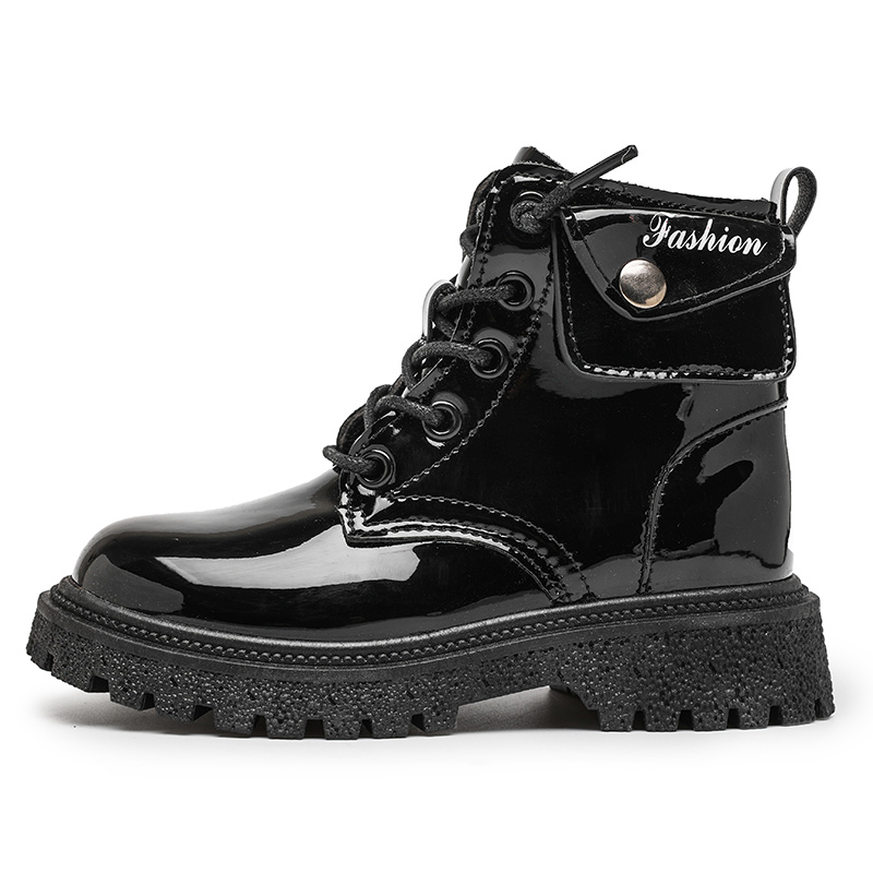 Kids Autumn Boots Fashionable Children Shoes Wholesale British Style of Girls Black vintage Martin Boots Zip Rubber Casual Shoes