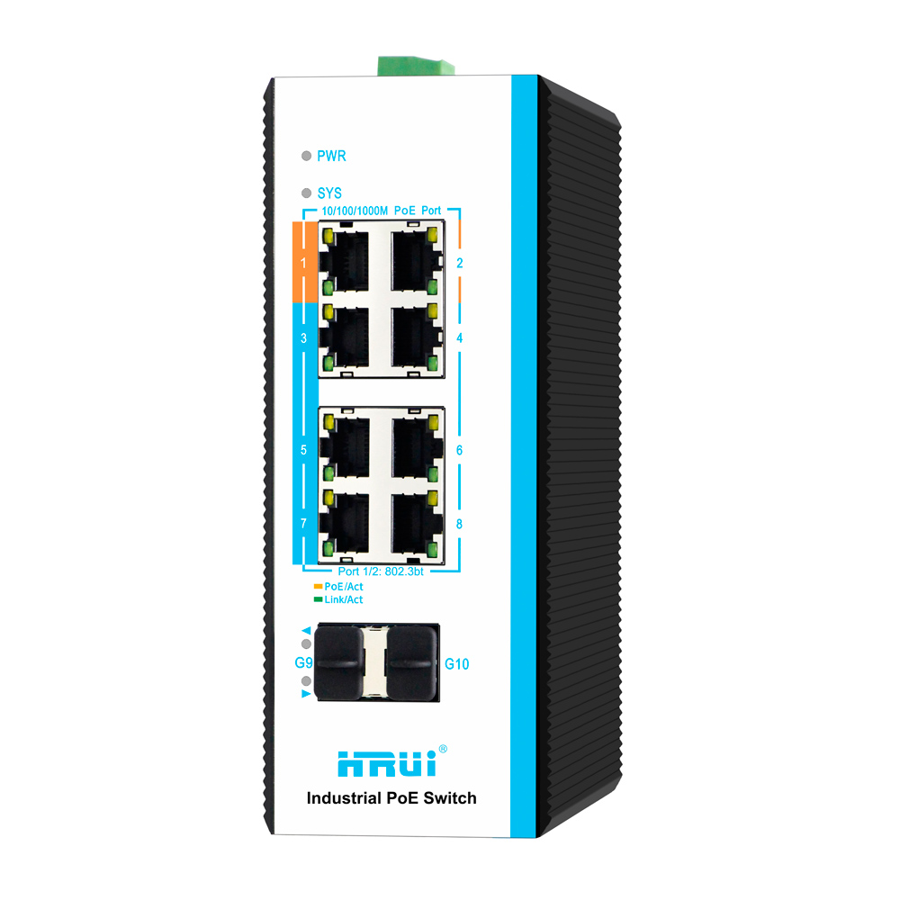 HongRui промышленный класс IP40 гигабит 2,5G SFP L2 L3 Многофункциональный управляемый коммутатор POE