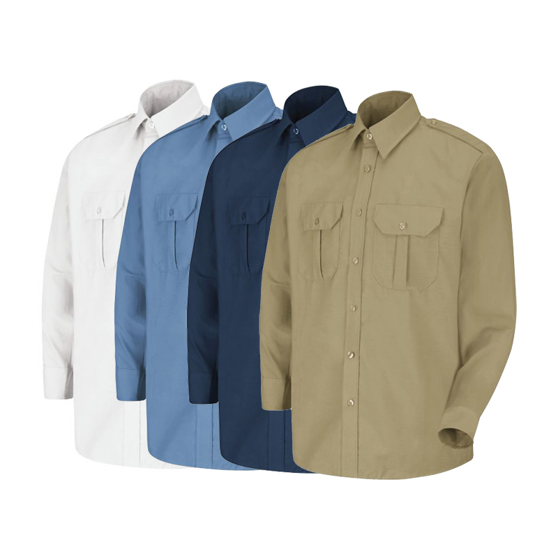 Wholesale private security officer uniform workwear guard uniform navy blue shirts men's shirt custom