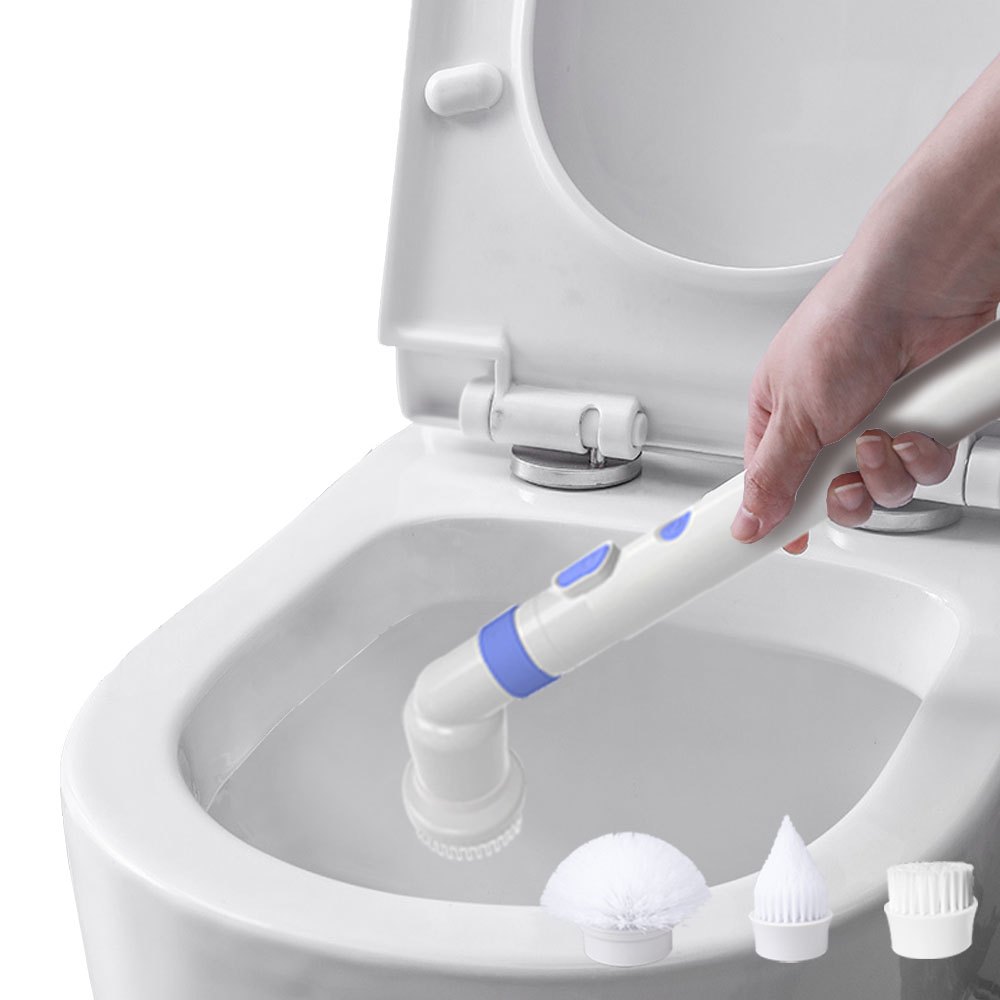 Toilet kitchen floor wall long handle power cleaning electric floor scrubber