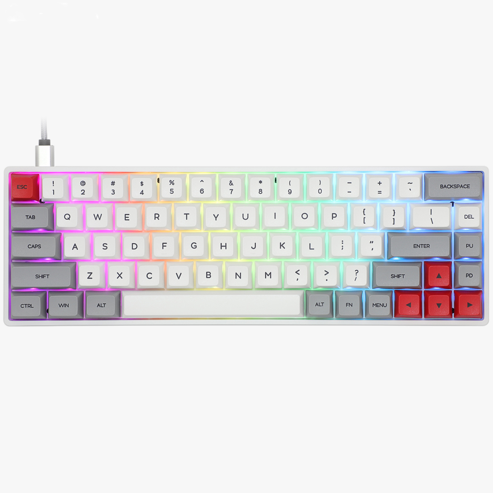 Skyloong Заводская поставка 65% PBT Проводная GK68 SK68 Gateron оптический переключатель rgb Механическая игровая клавиатура