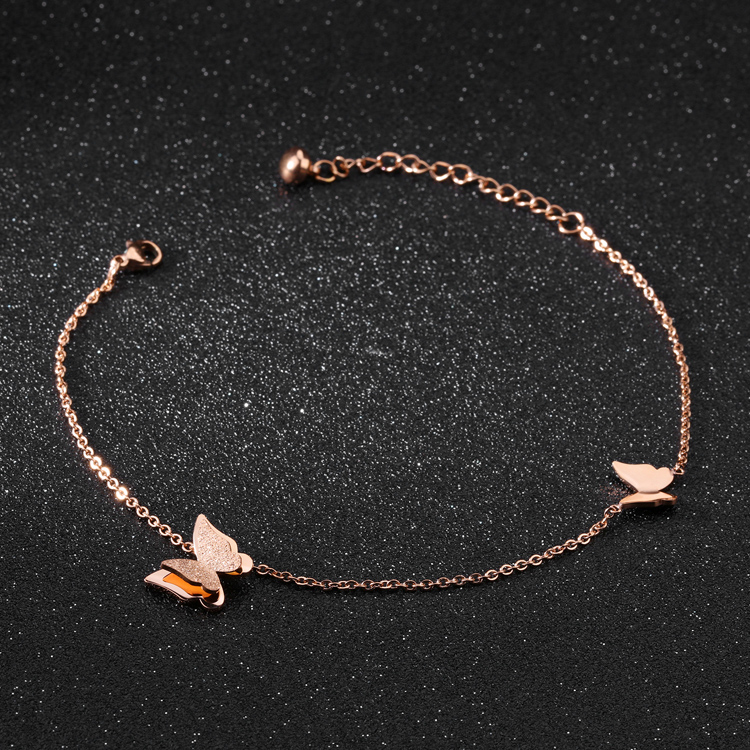 Butterfly Shape Gold Plated Anklet Feet Designs  316L Stainless Steel Anklet Jewelry