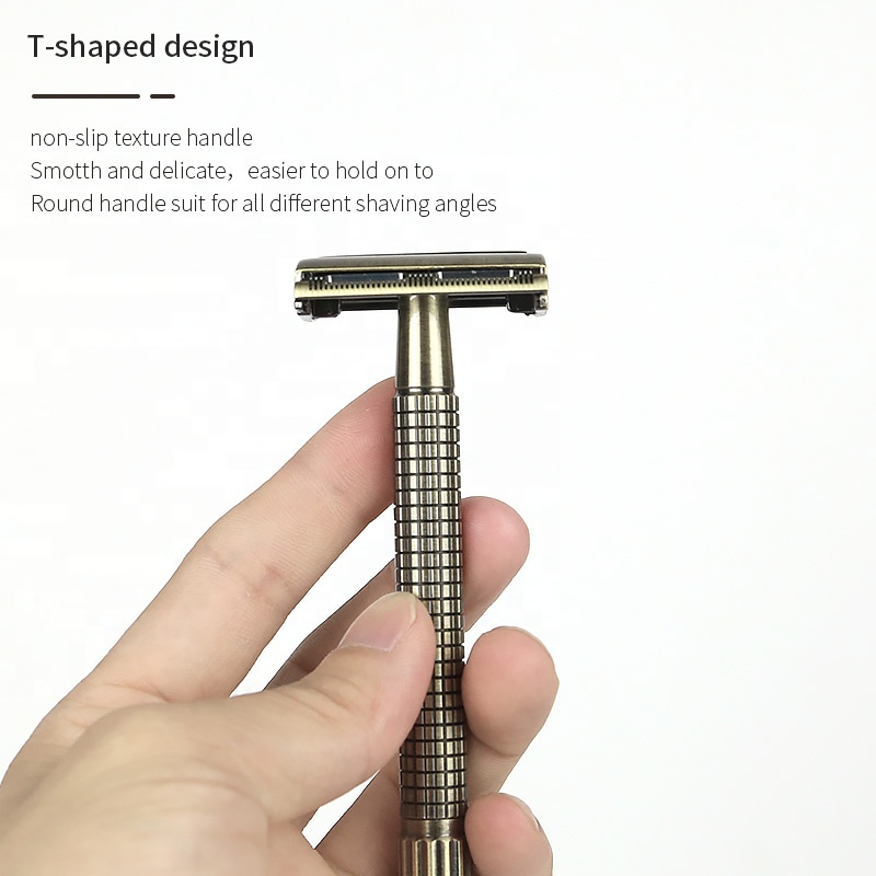 Customized gift package double edge stainless steel metal razor shaving kit for men