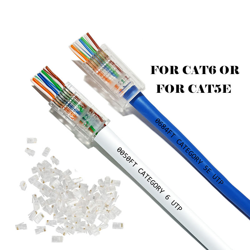 FSATECH Factory RJ45 Pass Through EZ модульный Штекерный разъем Cat5e EZ коннектор