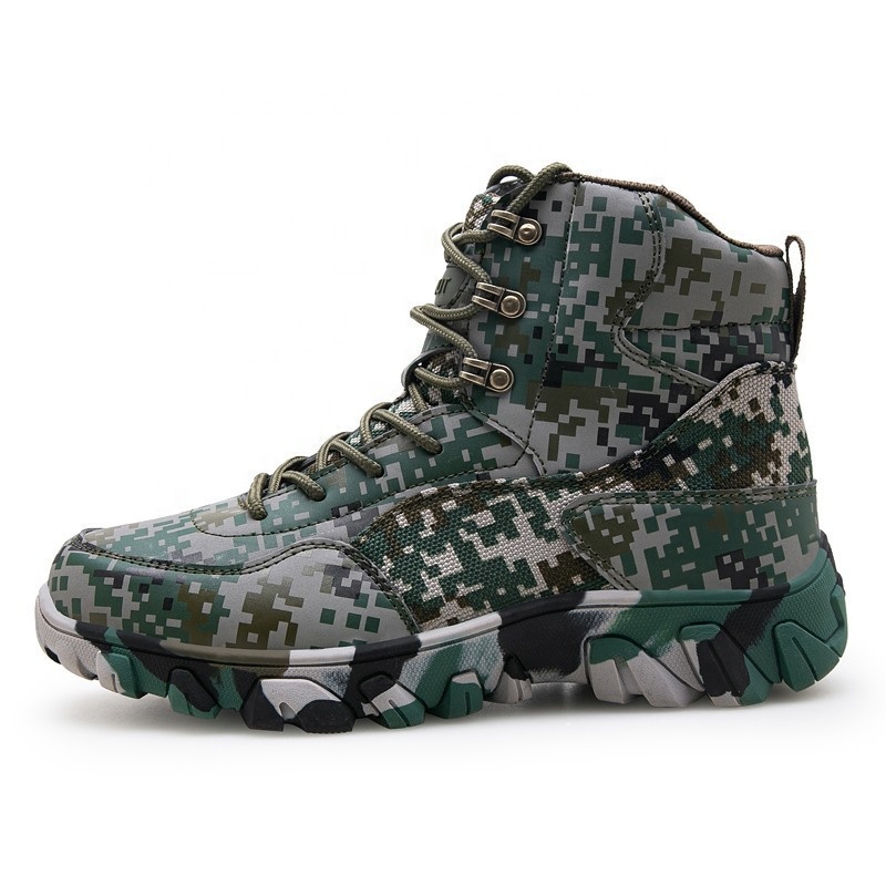 Men Winter Lace-up Hiking Hunting Trekking Shoes Non-slip Cotton Warm Shoes Camouflage Tactical Army Snow Boots Plus Size