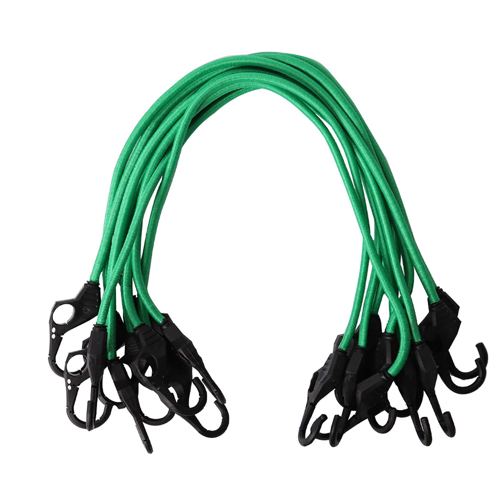 Amazon Hot Sale 10PK 32-Inch XSTRAP Heavy Duty Bungee Cords bungee cord with plastic hooks (Green)